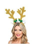 Fancy Dress Reindeer Antlers Headband in Brown - Festive Costume Accessory