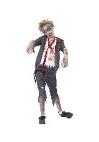 Grey Zombie School Boy Fancy Dress Costume with Trousers, Jacket, Shirt & Tie