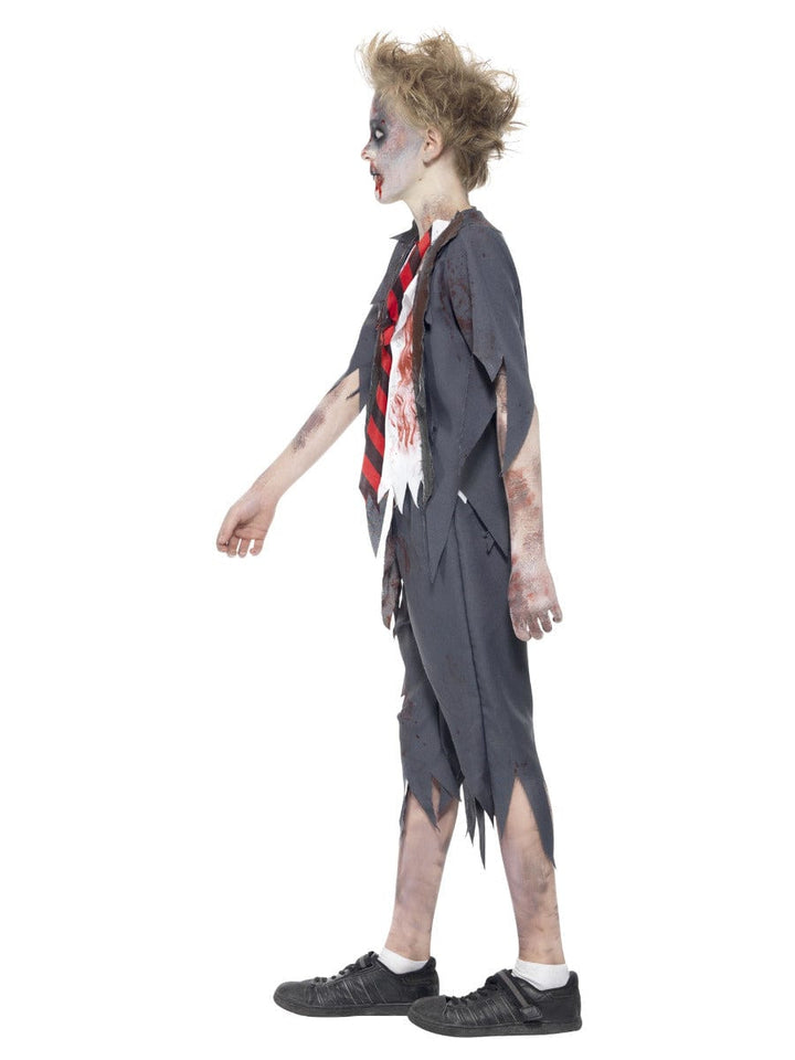 Grey Zombie School Boy Fancy Dress Costume with Trousers, Jacket, Shirt & Tie