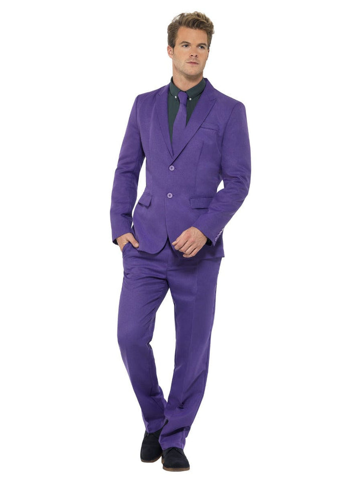 Fancy Dress Purple Suit with Jacket, Trousers & Tie - Mens Costume