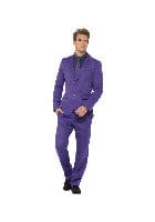 Fancy Dress Purple Suit with Jacket, Trousers & Tie - Mens Costume