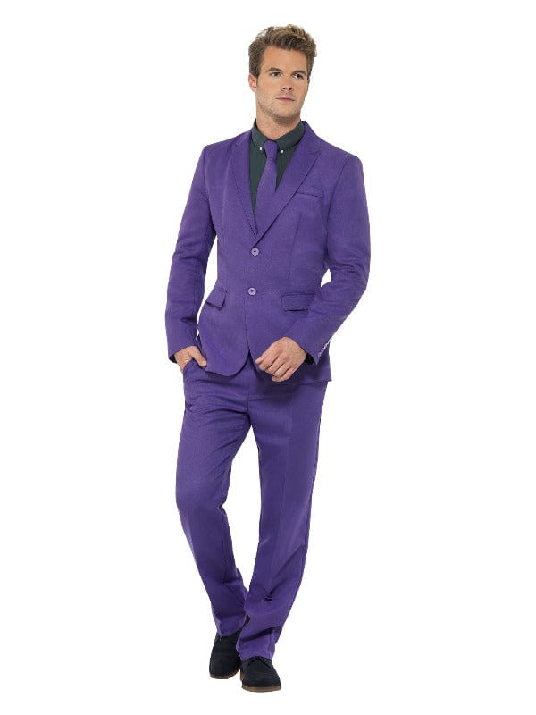 Fancy Dress Purple Suit with Jacket, Trousers & Tie - Mens Costume