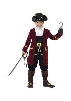 Deluxe Pirate Captain Costume in Black - Jacket, Waistcoat, Trousers, Scarf & Hat - Fancy Dress