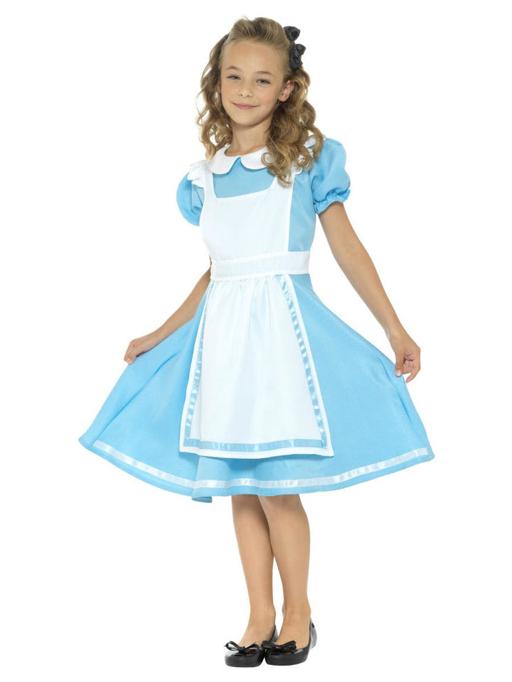 Wonderland Princess Costume in Blue with Dress, Apron, and Headband - Fancy Dress