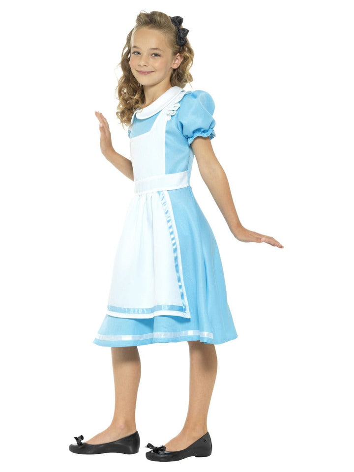 Wonderland Princess Costume in Blue with Dress, Apron, and Headband - Fancy Dress