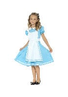 Wonderland Princess Costume in Blue with Dress, Apron, and Headband - Fancy Dress