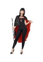 Fancy Dress Vampire Kit with Reversible Cape, Detachable Cane & Metal Medallion - Black