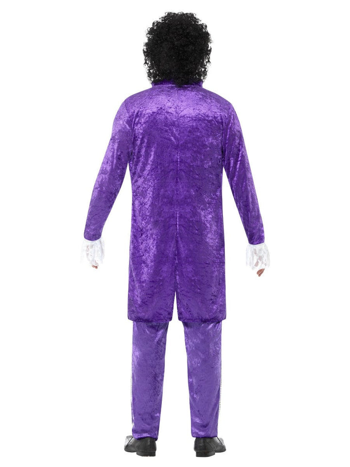 80s Purple Musician Fancy Dress Costume with Jacket, Mock Shirt & Trousers