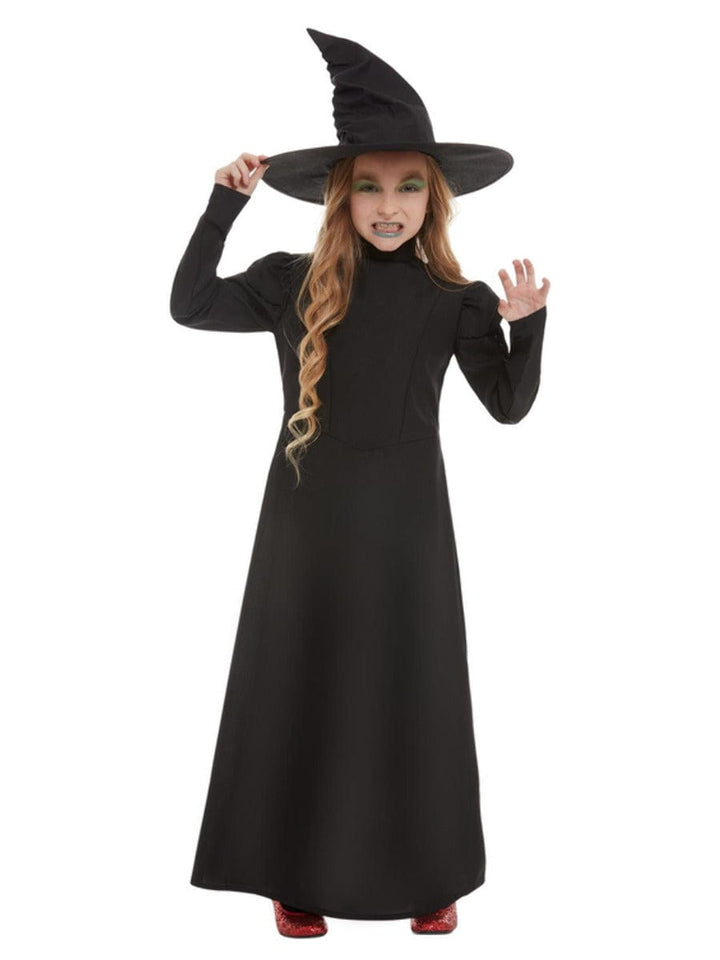 Wicked Witch Girl Costume in Black with Dress and Hat - Perfect Fancy Dress Outfit