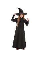 Wicked Witch Girl Costume in Black with Dress and Hat - Perfect Fancy Dress Outfit