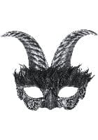 Fancy Dress Silver Masquerade Horned Devil Eyemask for Halloween Costu Masters of Mystery