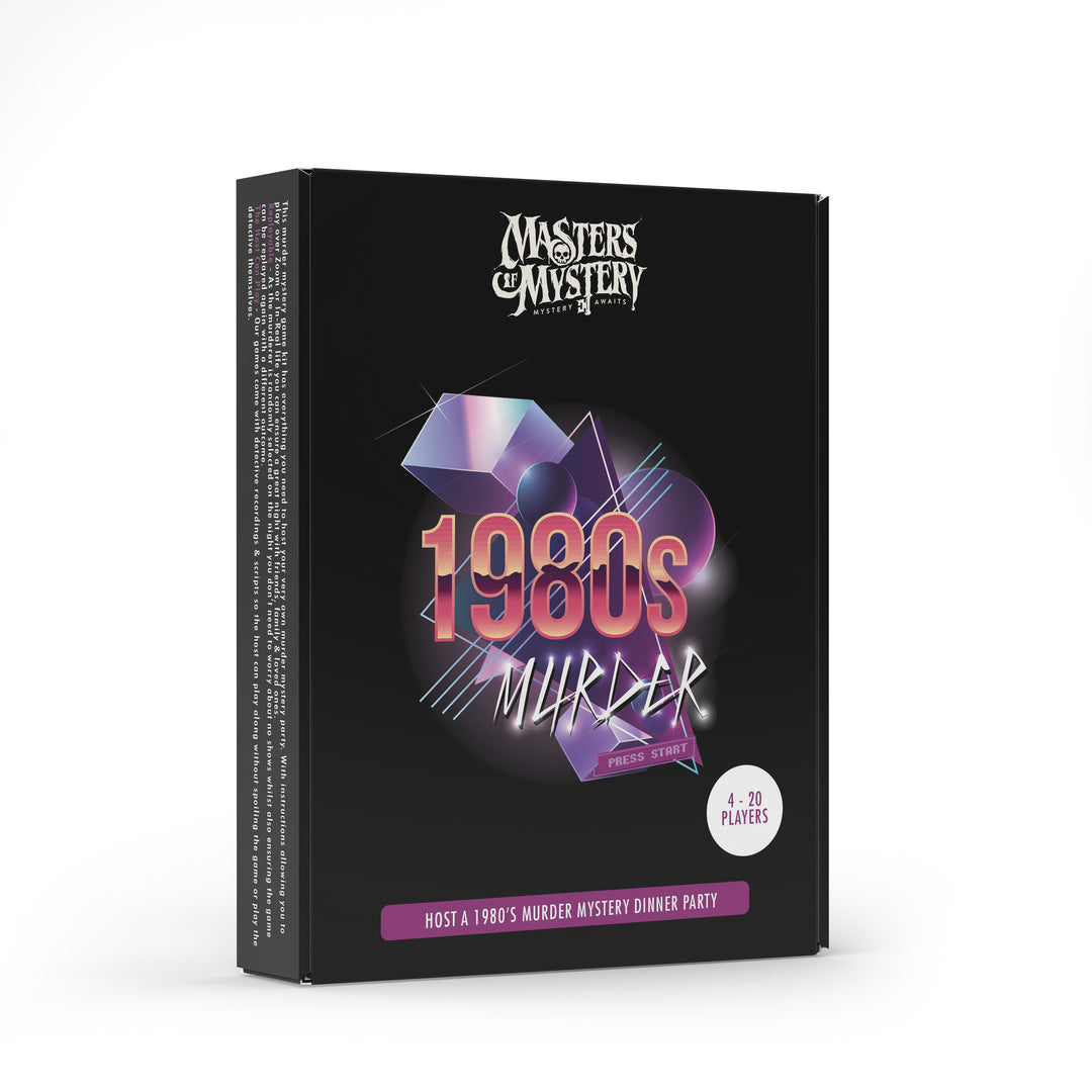 1980s Murder Mystery game box, angled