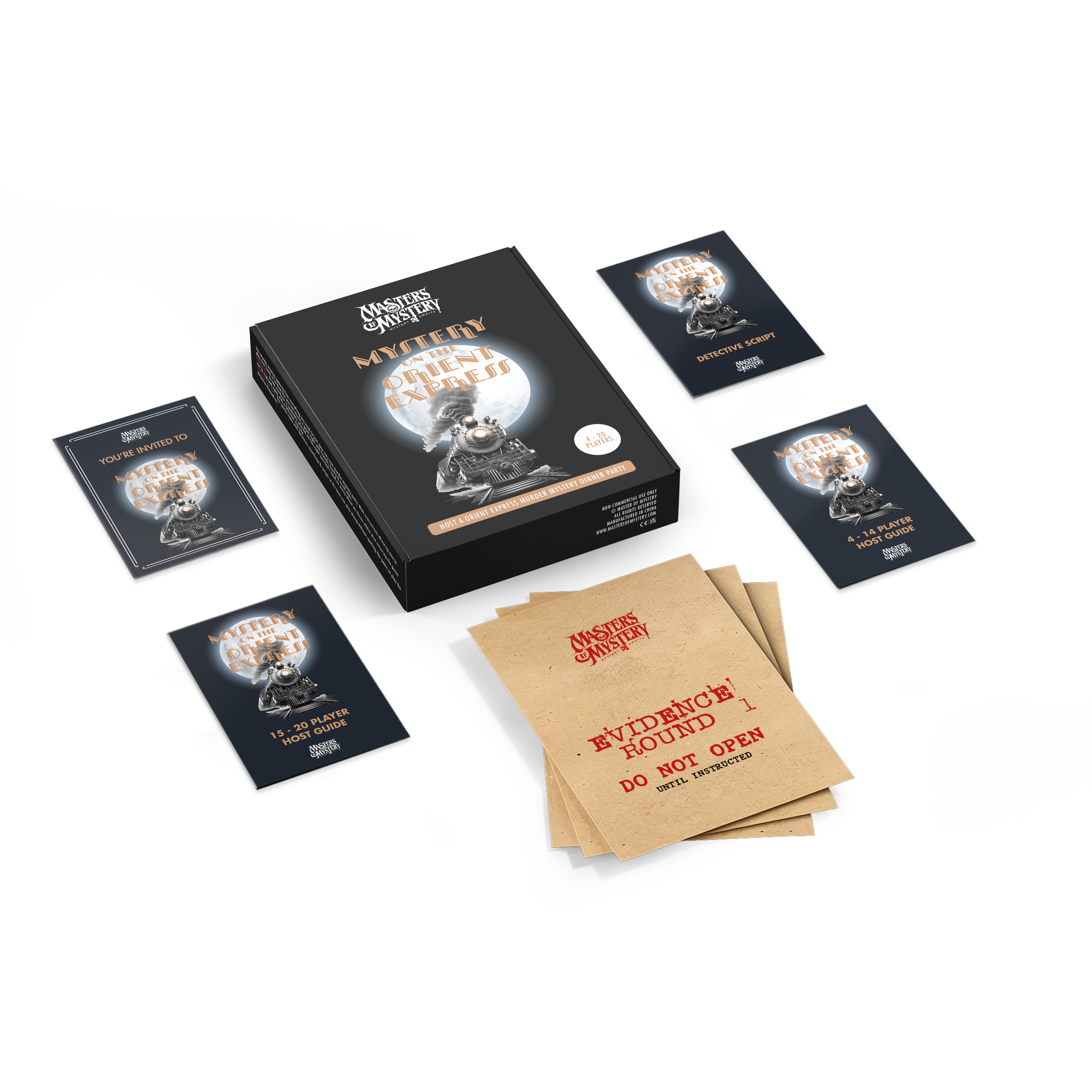 Pirate Murder Mystery game box with contents