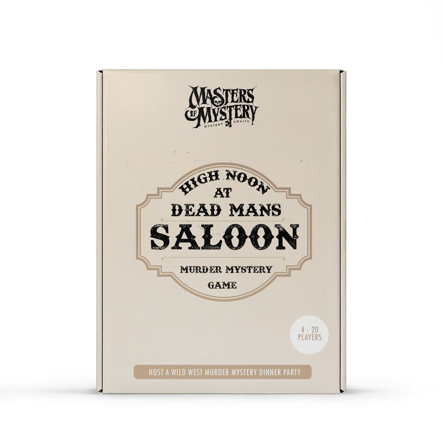 Wild West Cowboy murder mystery game box, front