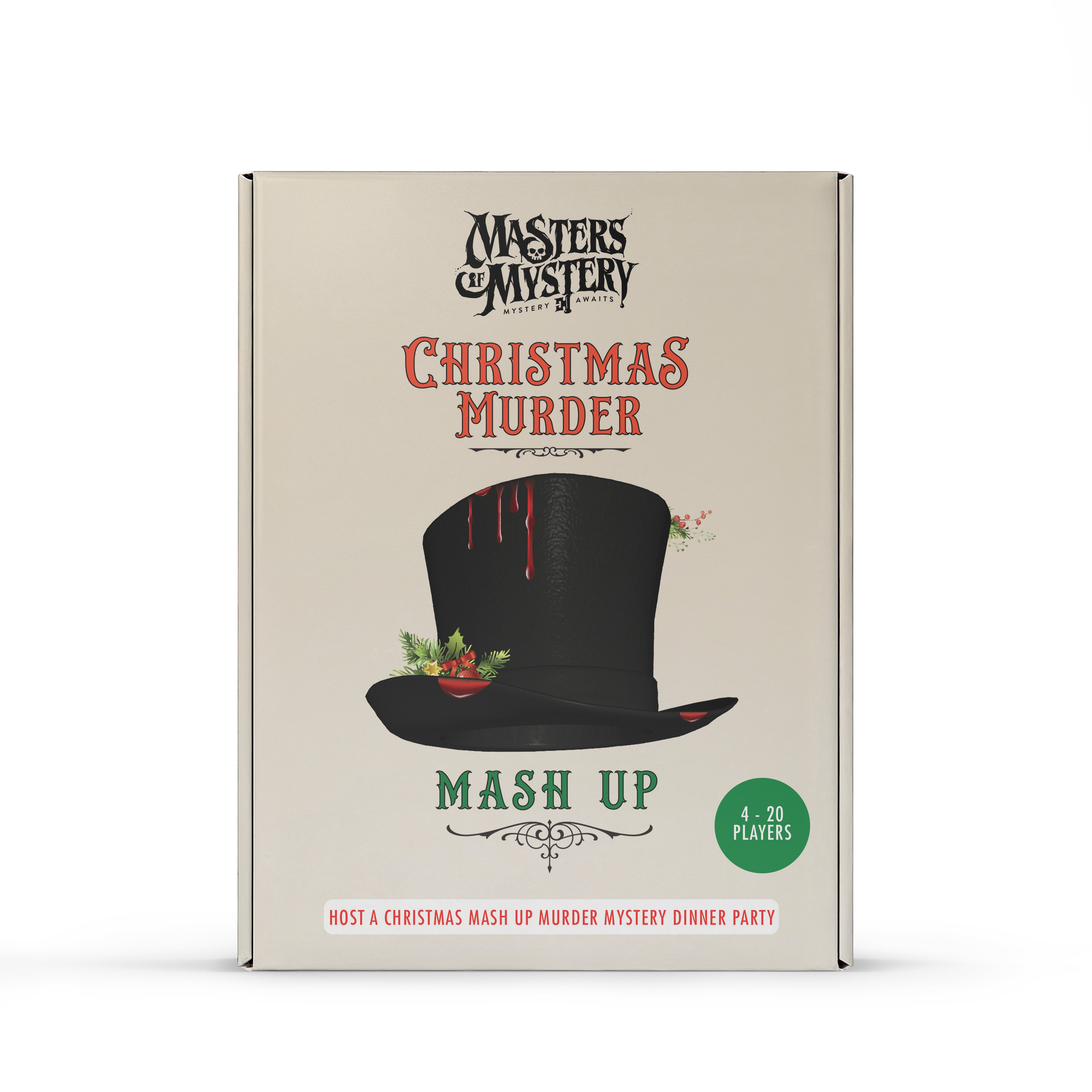 Xmas Mashup murder mystery game box, front