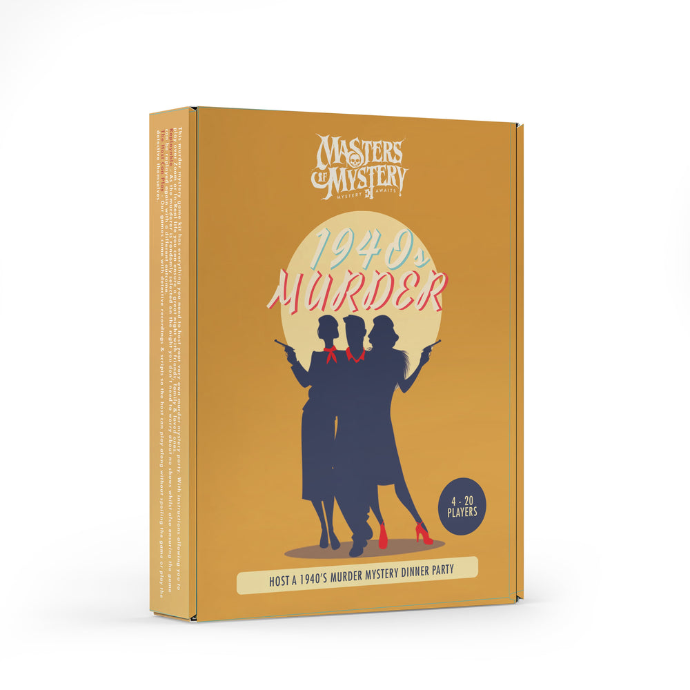 1940s Murder Mystery game box, angled