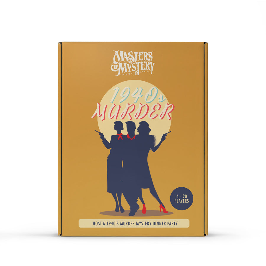 1940s Murder Mystery murder mystery game box, front
