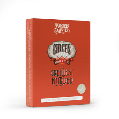 Circus Murder Mystery game box, angled