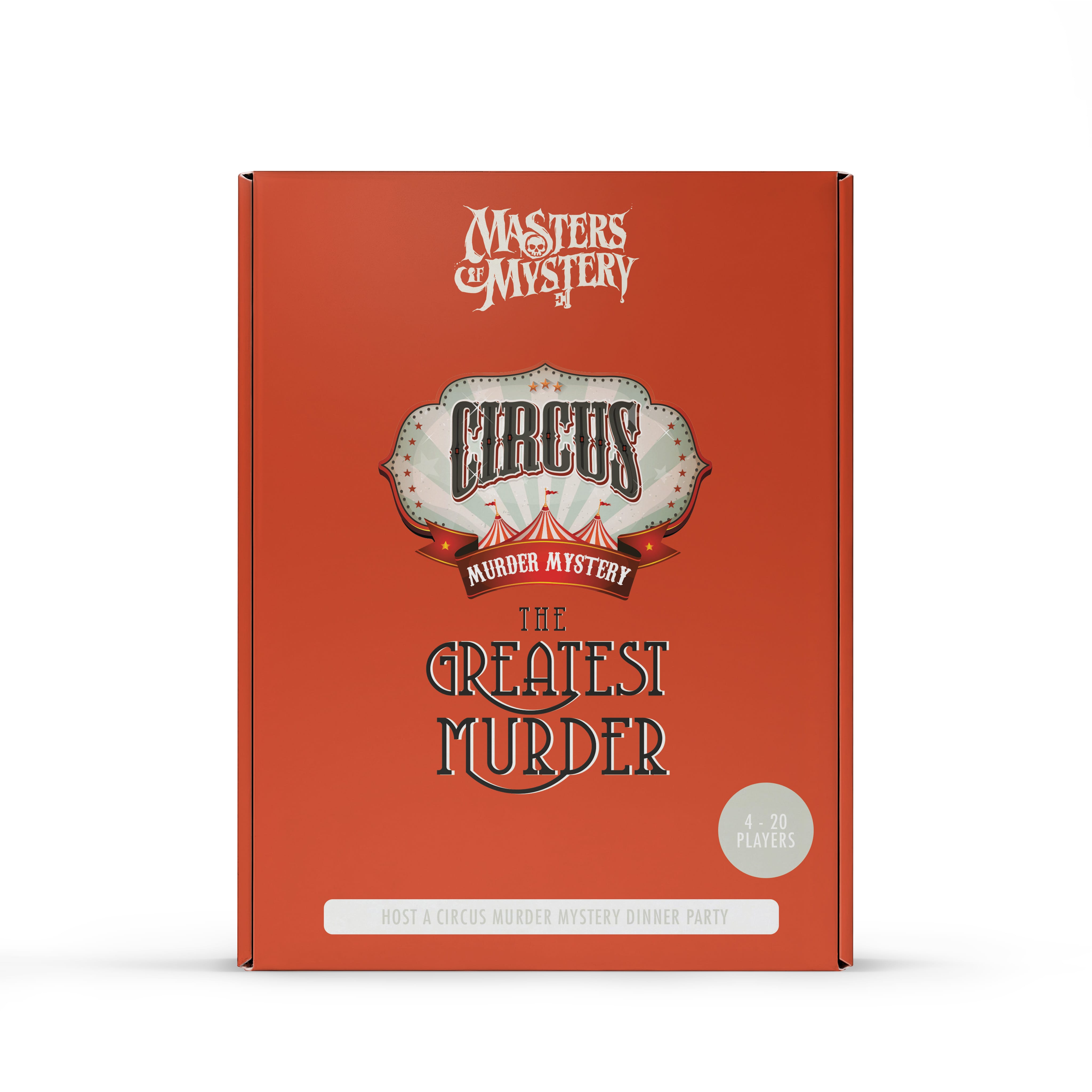 Circus Murder Mystery murder mystery game box, front