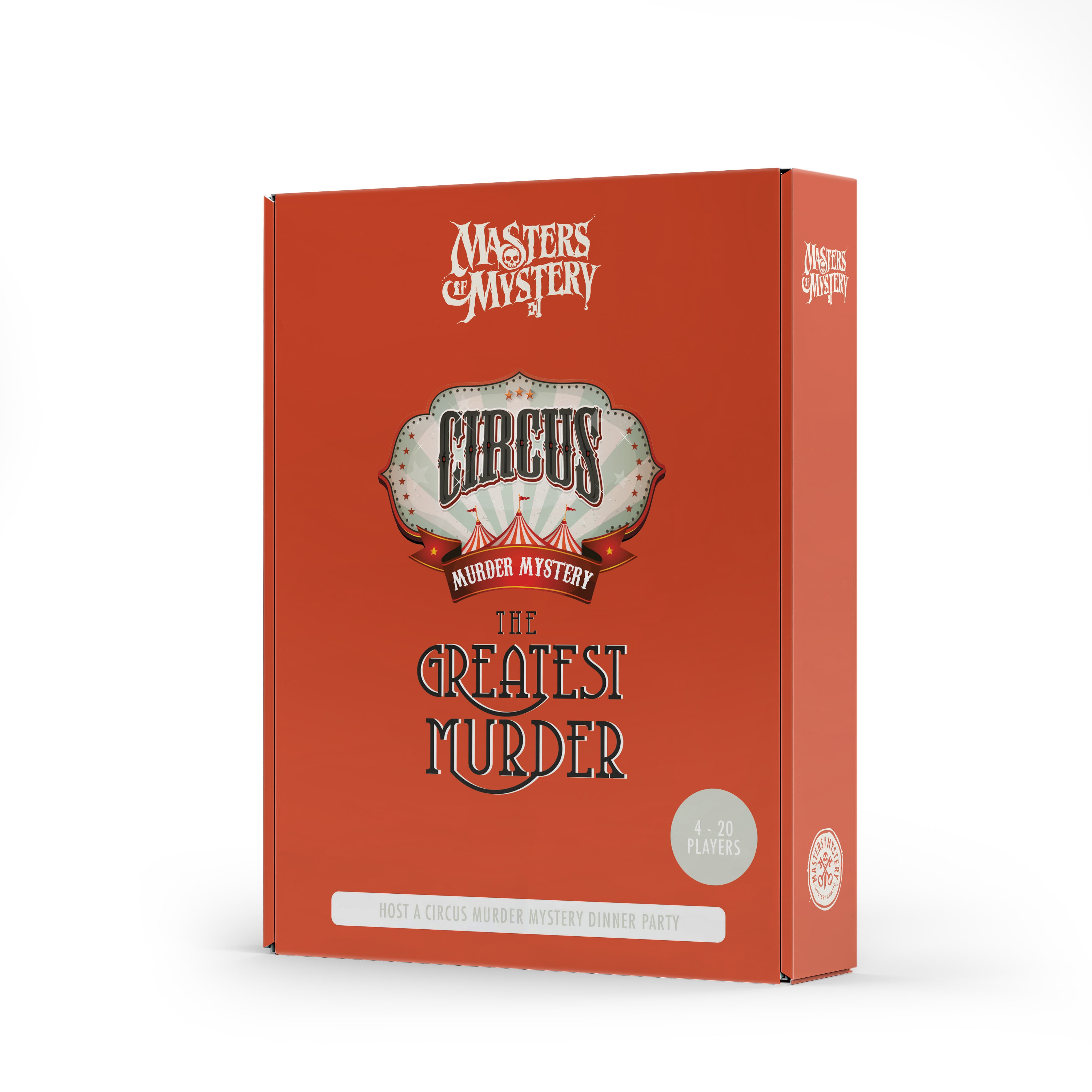 Circus Murder Mystery game box, spine