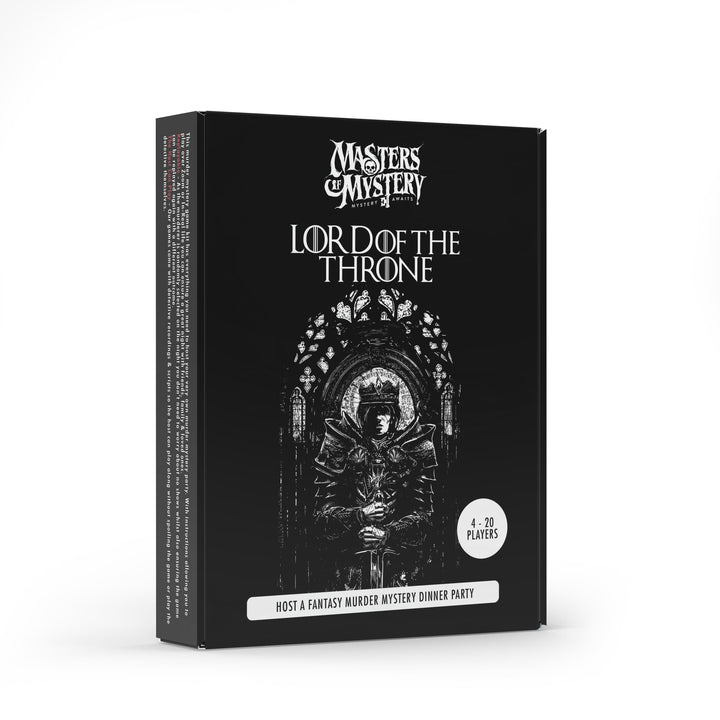 GoT & LOTR Murder Mystery game box, angled
