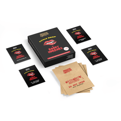 Little Shop of rocky horrors Murder Mystery game box with contents