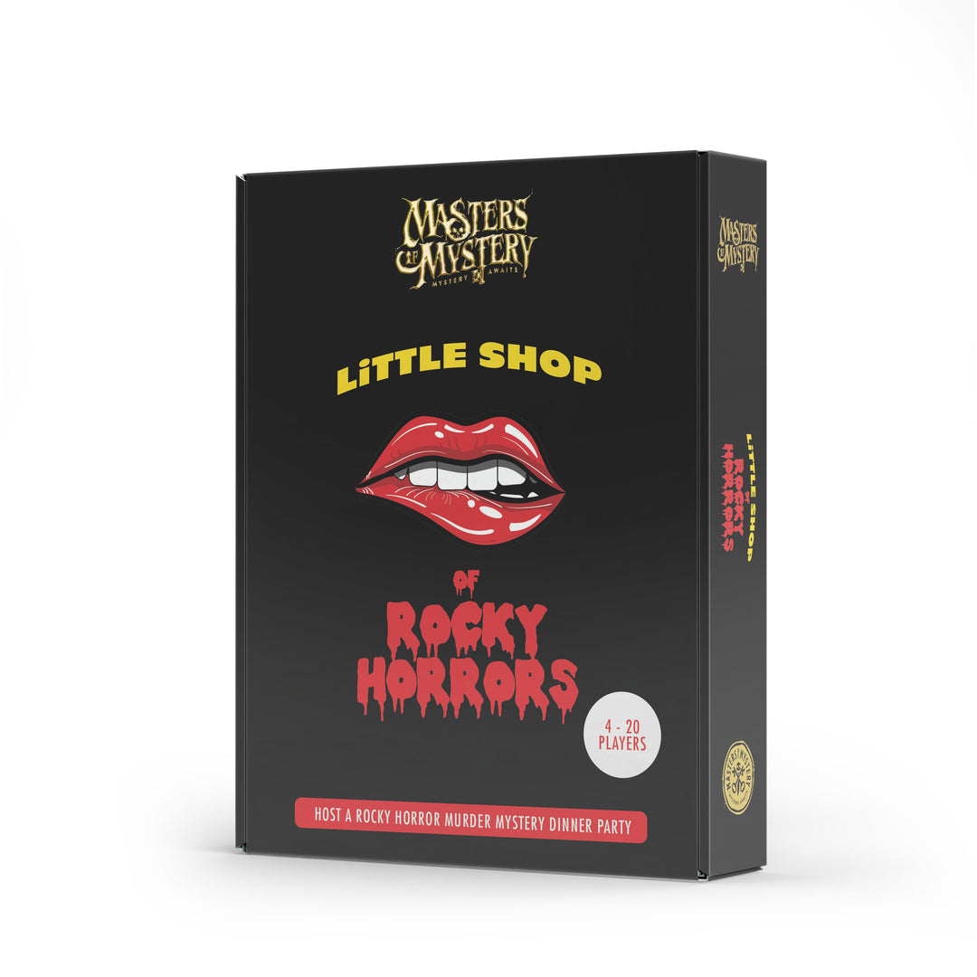 Little Shop of rocky horrors Murder Mystery game box, spine