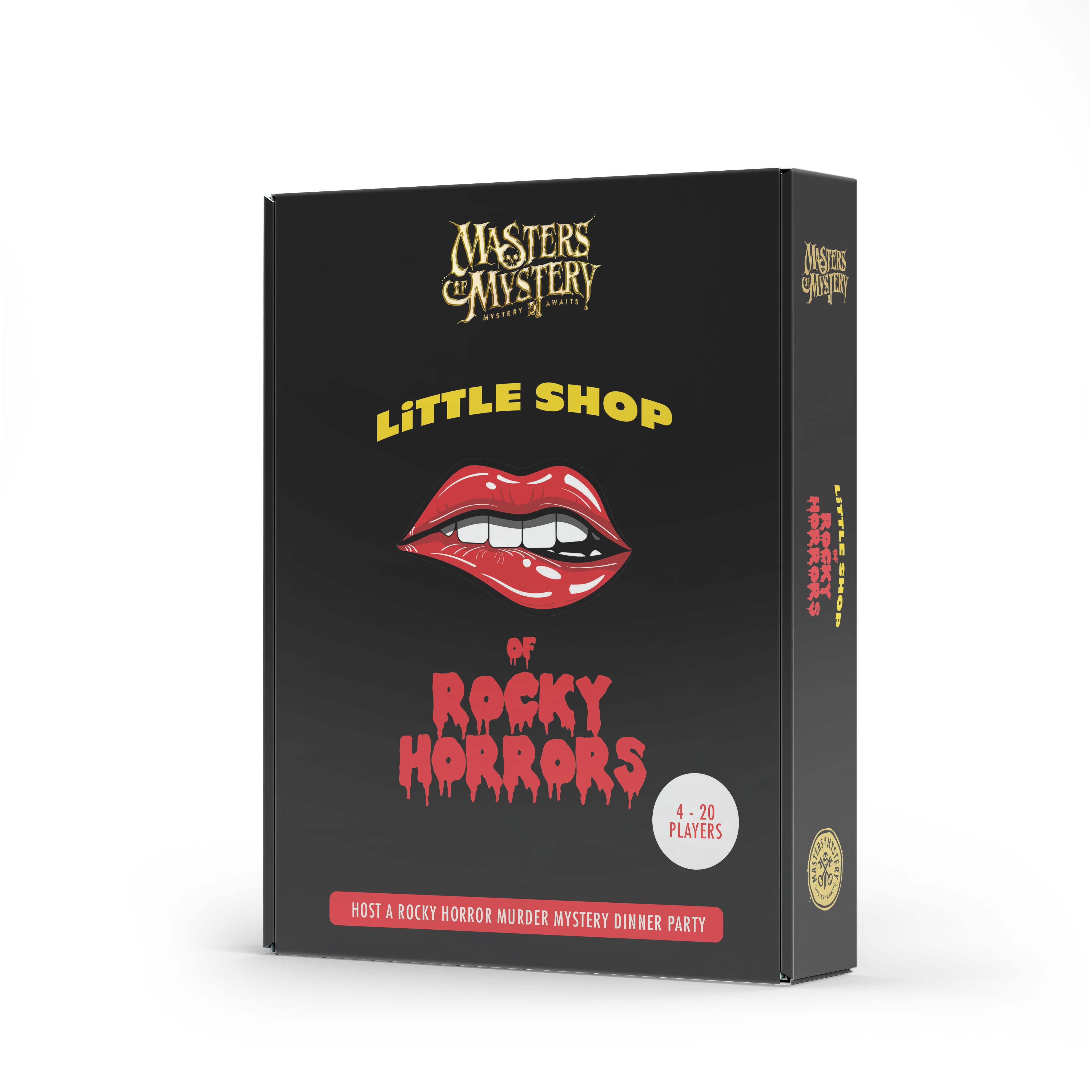 Little Shop of rocky horrors Murder Mystery game box, spine