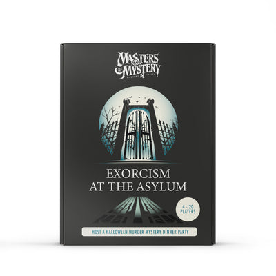 Exorcism and Asylum Murder Mystery game box, front