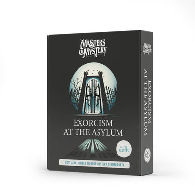 Exorcism and Asylum Murder Mystery game box, spine