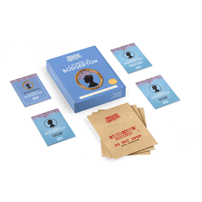 A Scandal Bodgerton game box with contents
