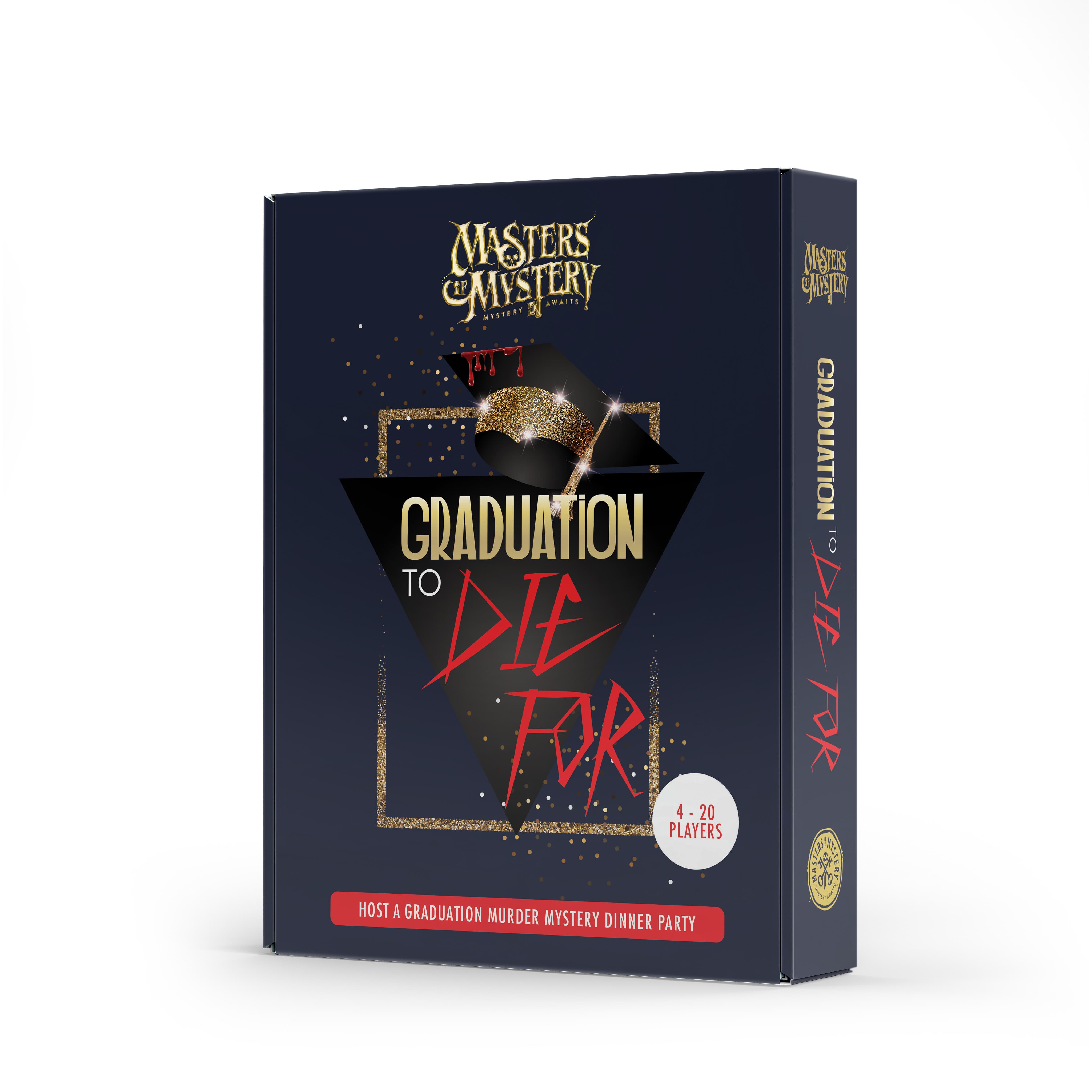Graduation Murder Mystery game box, spine