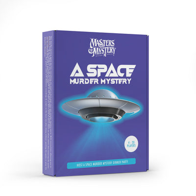 Space Murder Mystery game box, angled