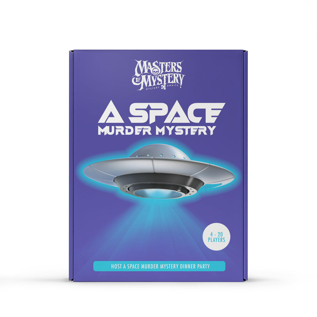 Space Murder Mystery murder mystery game box, front