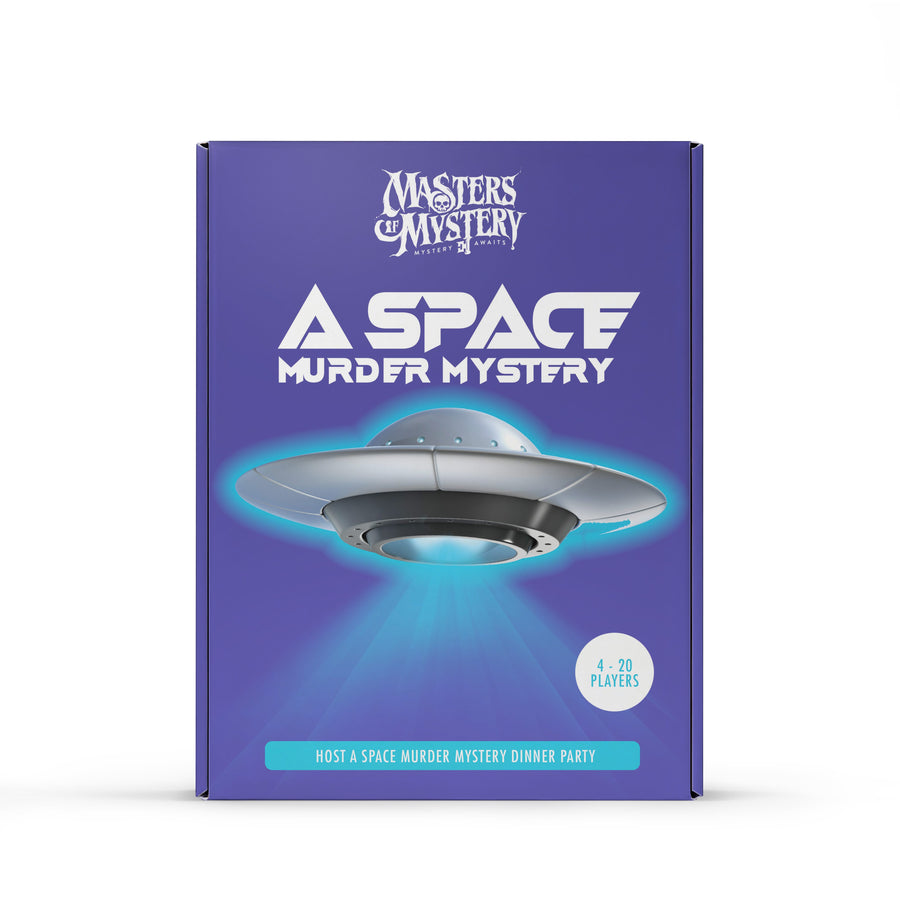 Space Murder Mystery murder mystery game box, front