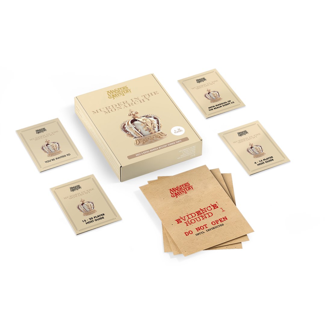 Murder in the Monarchy box with contents