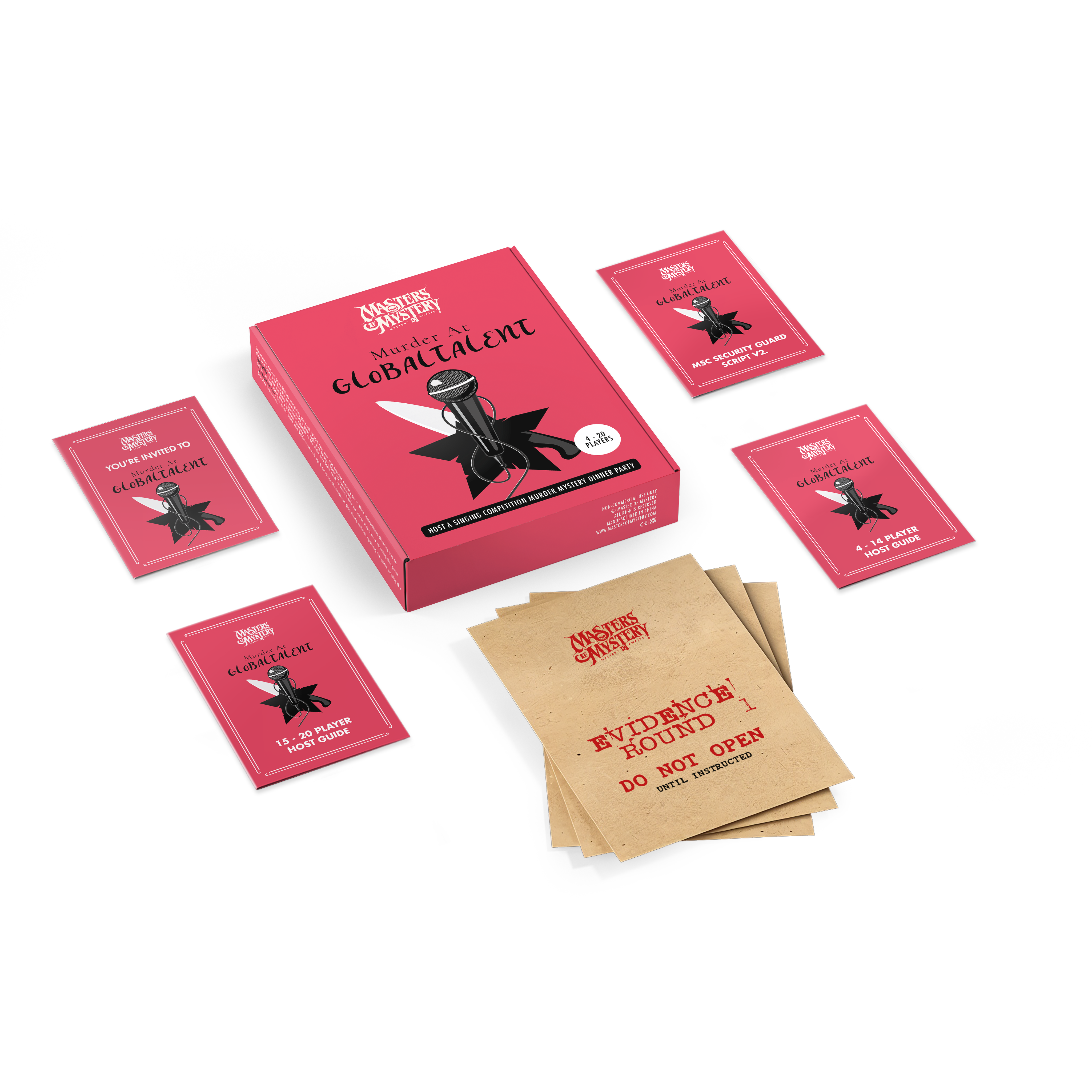 Eurovision Murder Mystery box with contents
