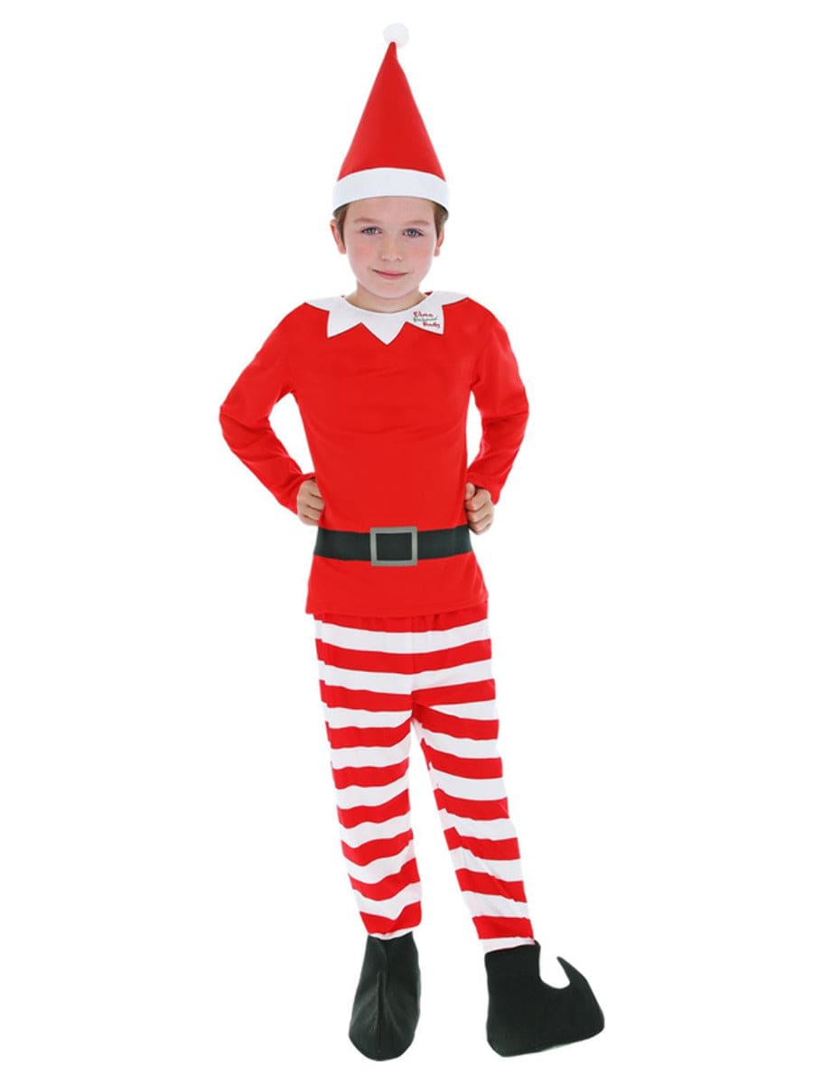 Naughty Elves Fancy Dress Costume with Top, Trousers, Boot Covers & Hat