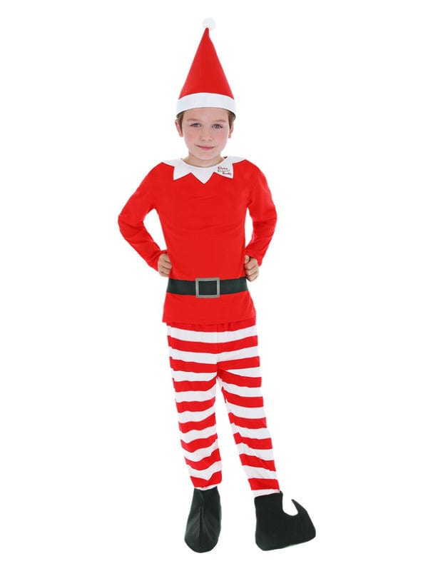 Naughty Elves Fancy Dress Costume with Top, Trousers, Boot Covers & Hat