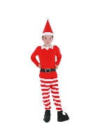 Naughty Elves Fancy Dress Costume with Top, Trousers, Boot Covers & Hat