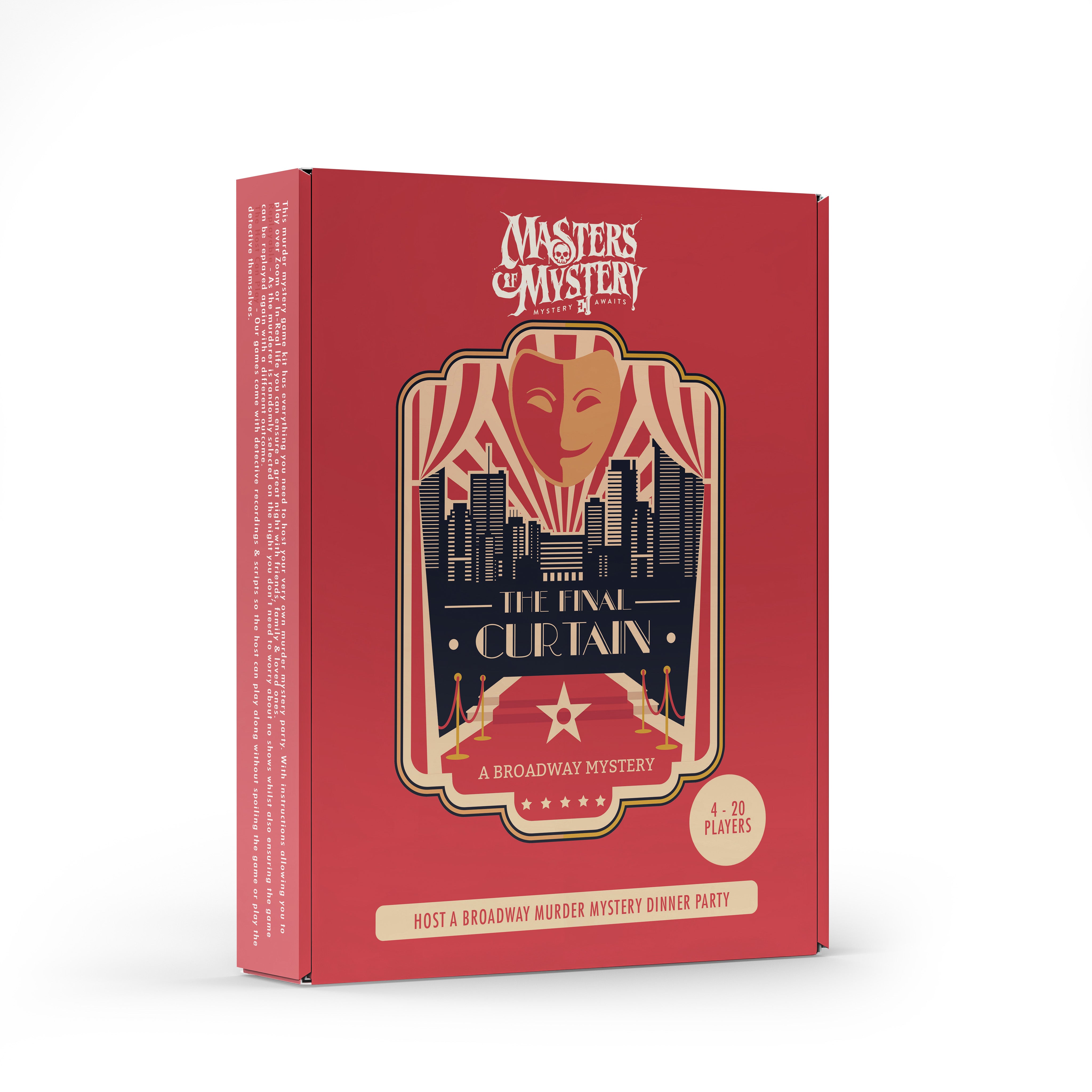 Broadway Murder Mystery game box, angled