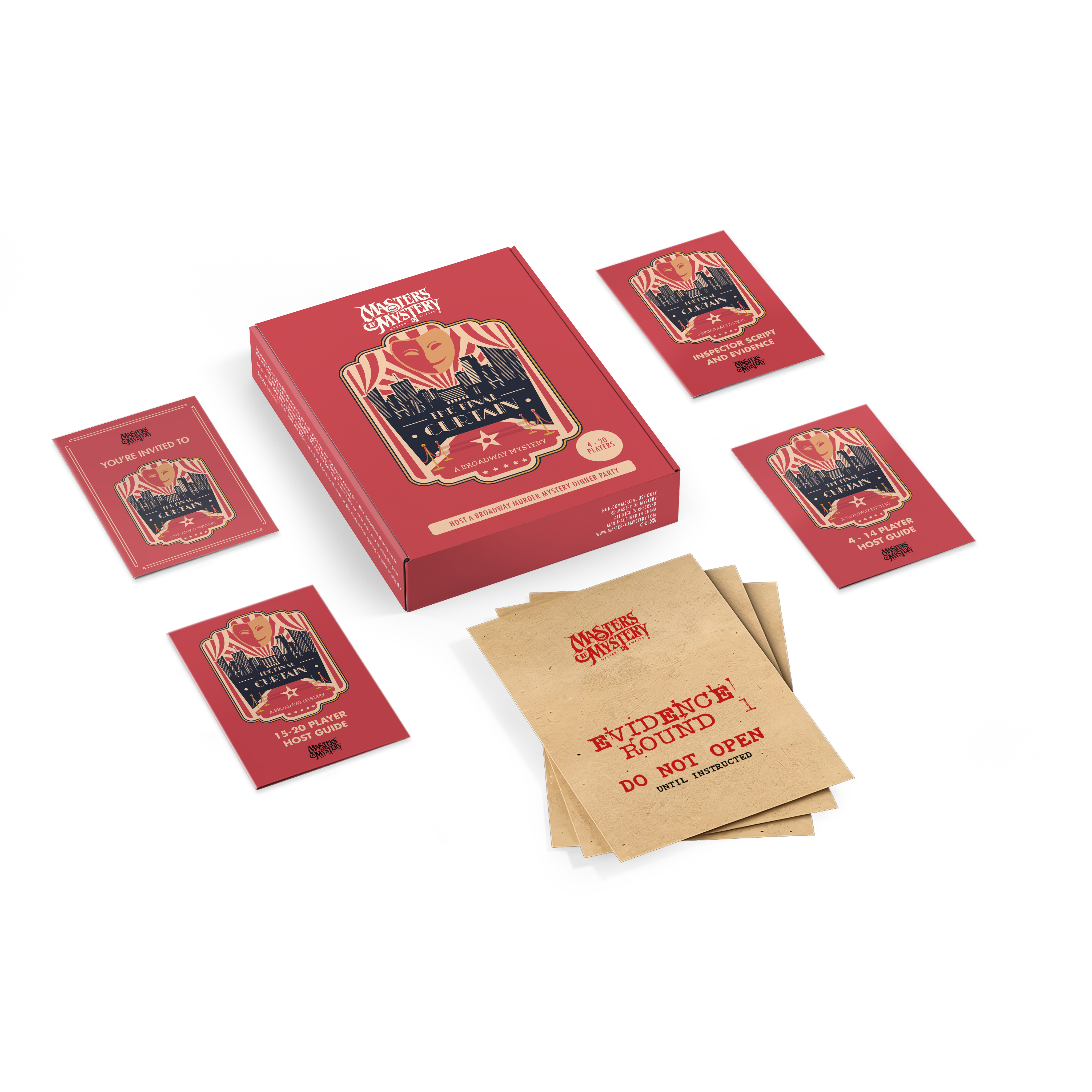 Broadway Murder Mystery box with contents