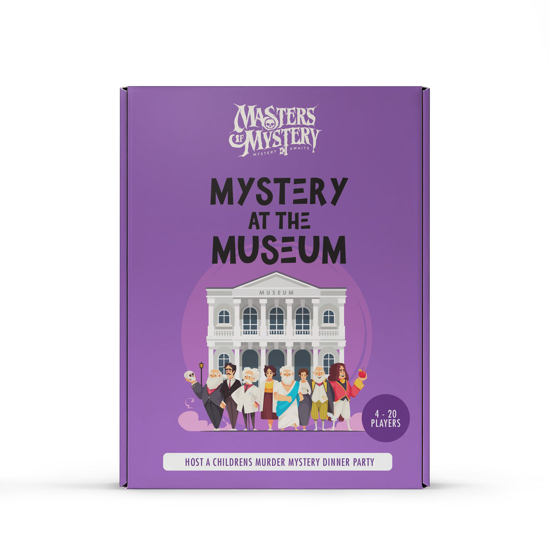 Childrens Museum Murder Mystery murder mystery game box, front