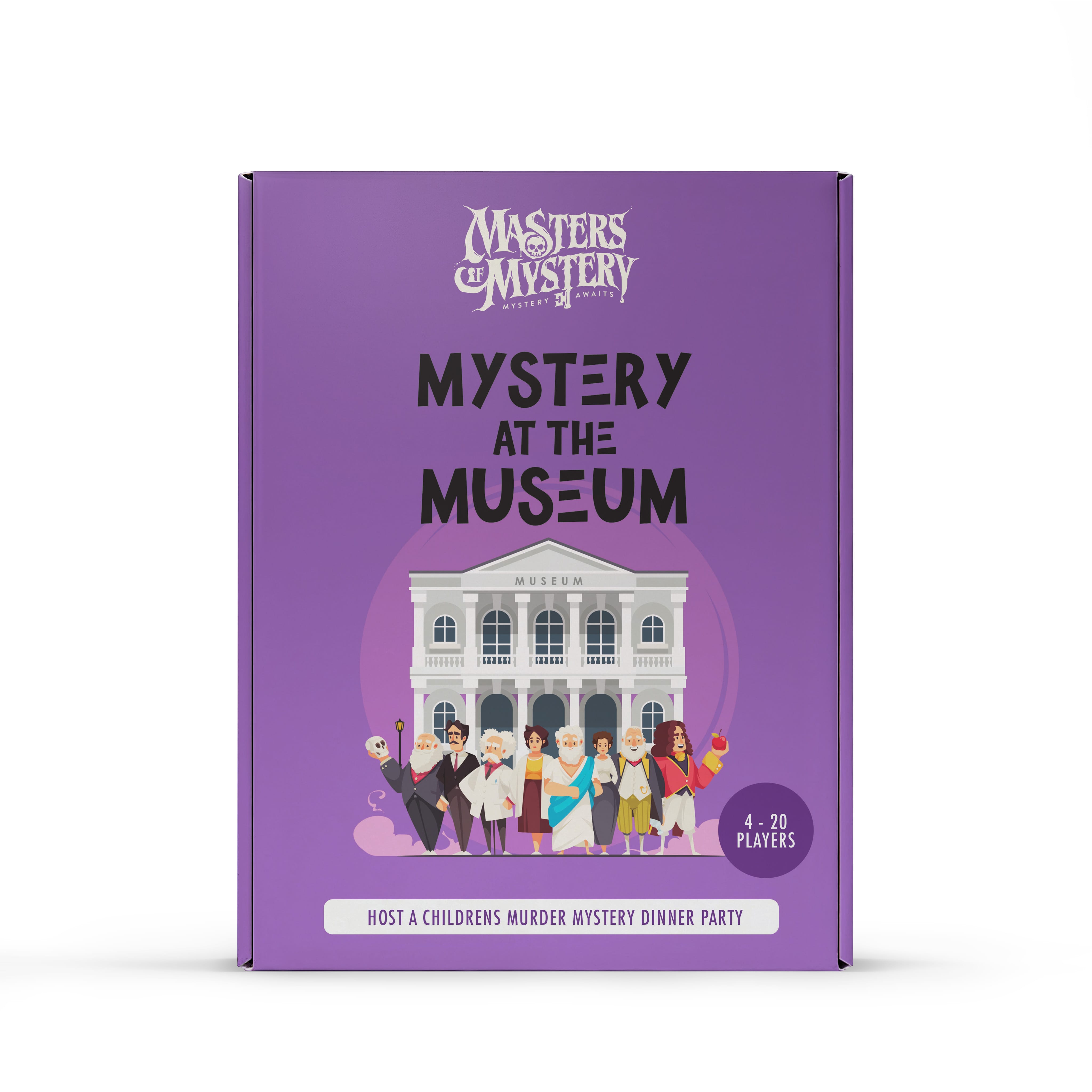 Childrens Museum Murder Mystery murder mystery game box, front