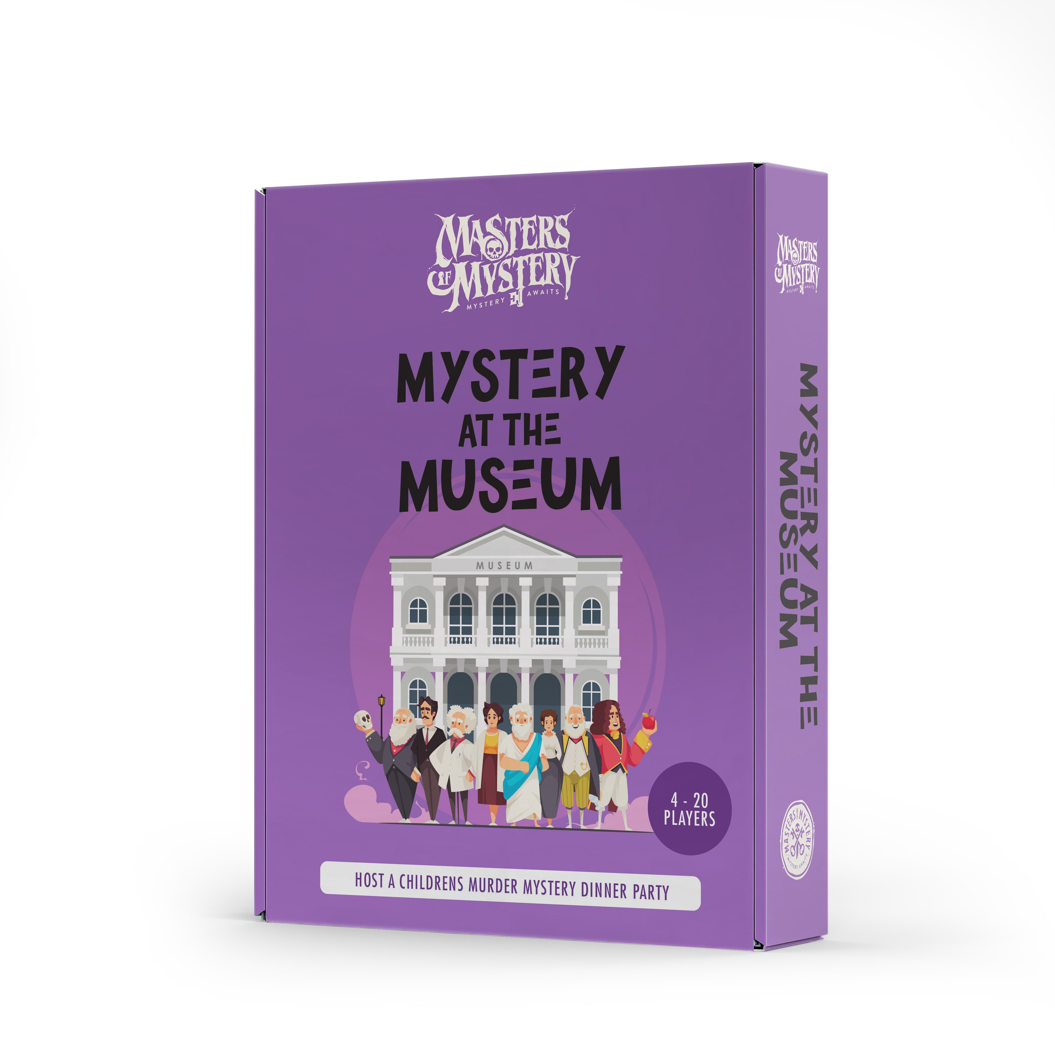 Childrens Museum Murder Mystery game box, spine