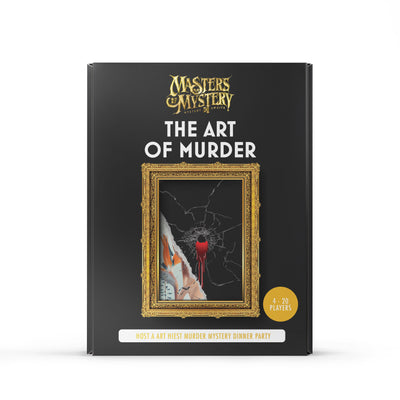 Art Gallery Murder Mystery murder mystery game box, front