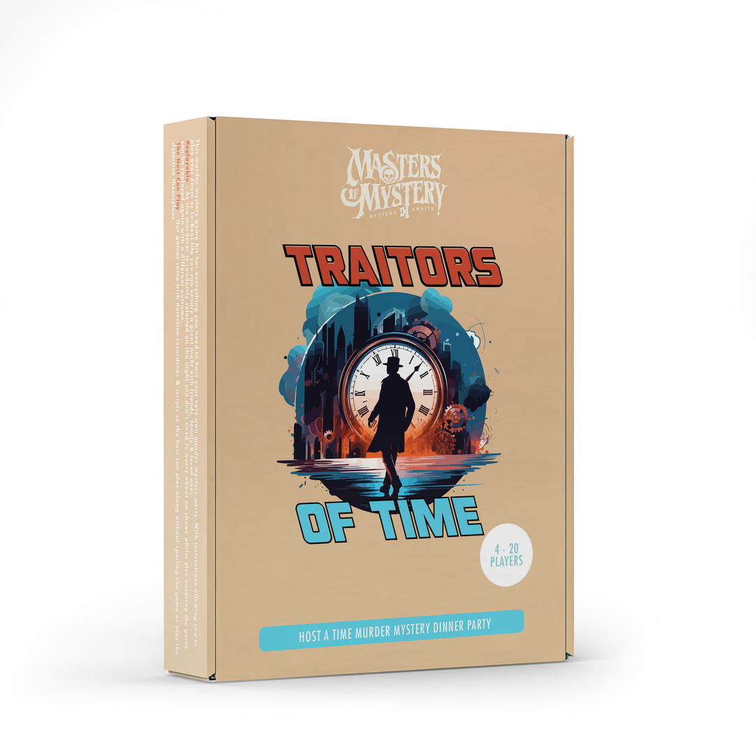 Traitors of Time game box, angled
