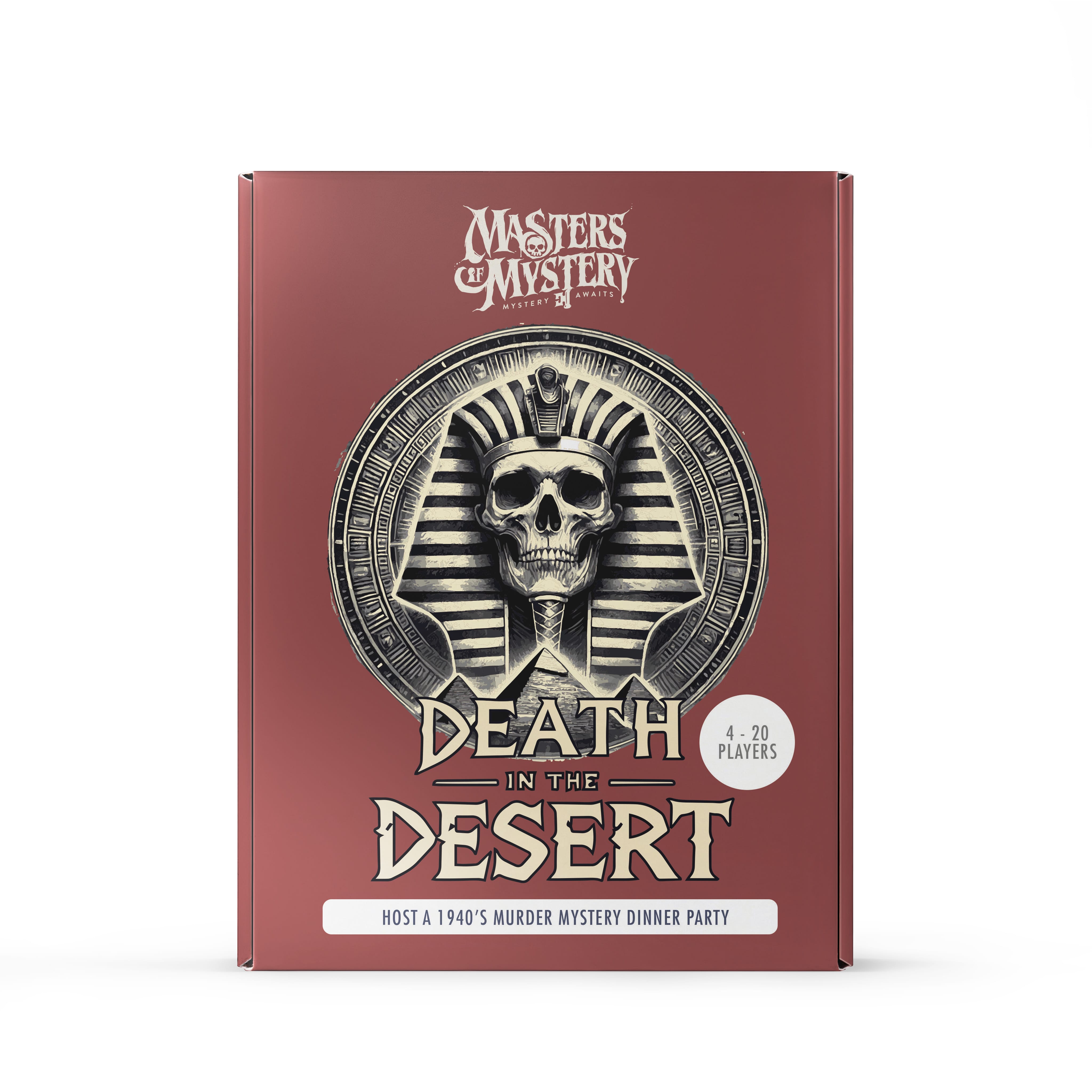 Ancient Egypt murder mystery game box, front