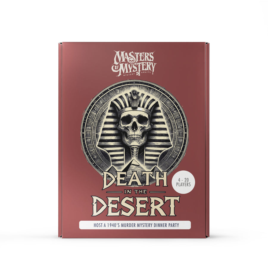 Ancient Egypt murder mystery game box, front