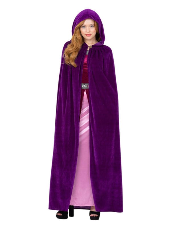 Fancy Dress Deluxe Amethyst Purple Cloak for Adults - Costume Accessory